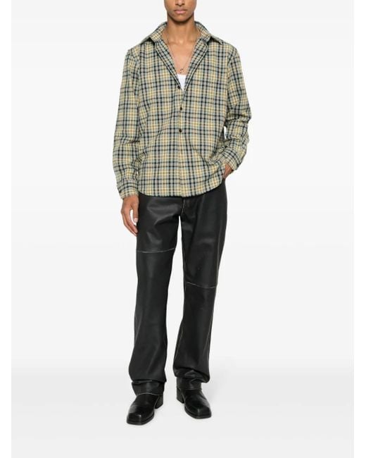 sunflower Yellow Ace Plaid-Pattern Shirt for men