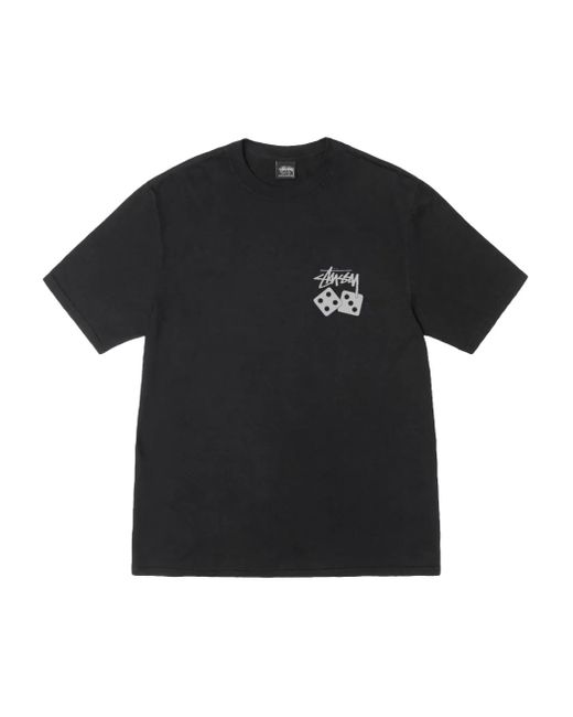 Stussy Black Dice Pigment-Dyed T-Shirt for men