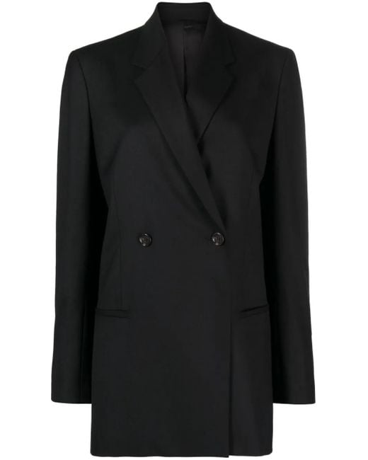Totême Black Double-Breasted Blazer