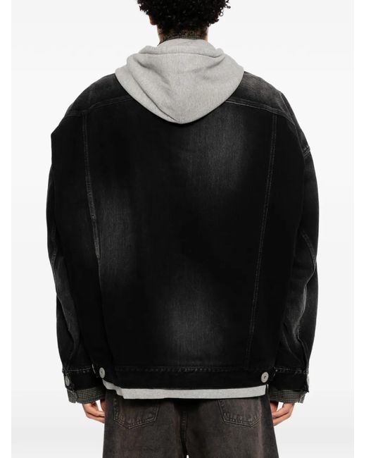 Maison Mihara Yasuhiro Black Triple Layered Denim Jacket for men