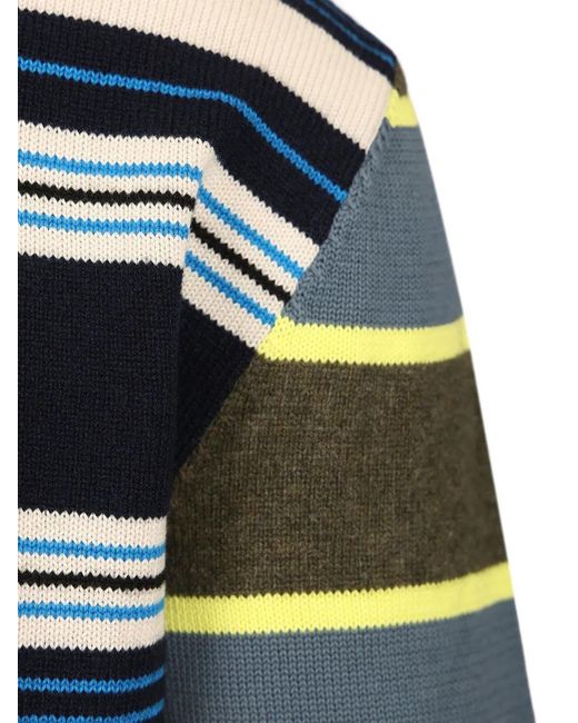 Paul Smith Blue Striped Crew-Neck Sweater for men