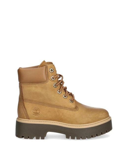 Timberland Stone Street Waterproof Laarzen Met Plateauzool in het Natural