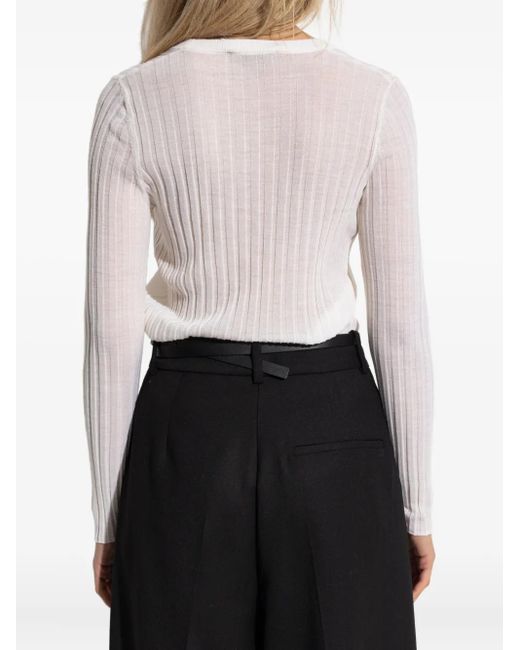 IRO White Ribbed Wool Top