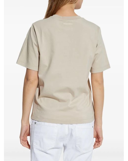 DSquared² White Text-Print T-Shirt