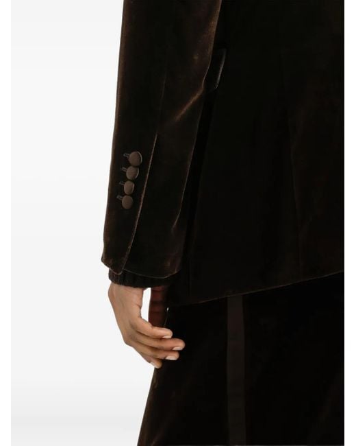 Dolce & Gabbana Einreihiges Sakko Mit Samtborte in Black für Herren