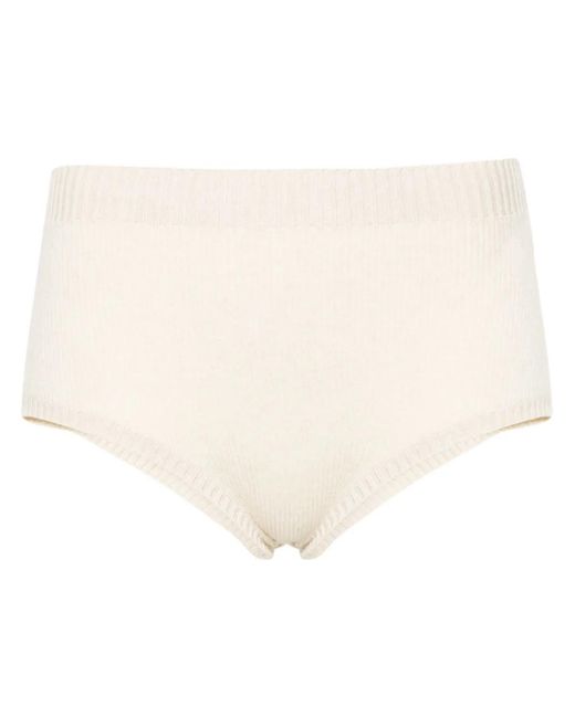 Alanui Natural Finest High-Waist Ribbed Shorts