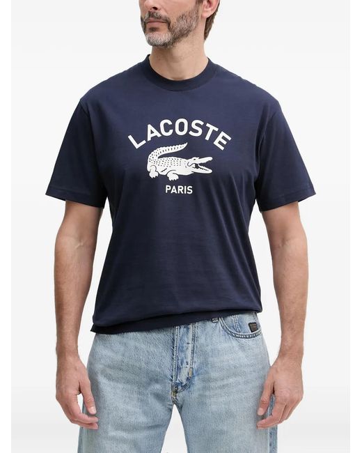 Lacoste Blue Logo-Print T-Shirt for men