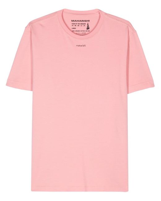 Maharishi Pink Logo-print Cotton T-shirt for men