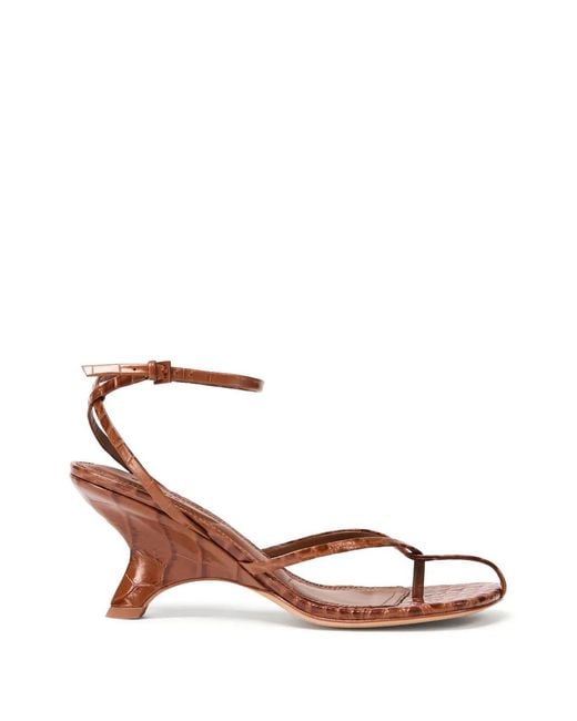 Jonathan Simkhai Brown Croc-Effect Kelsey Sandals