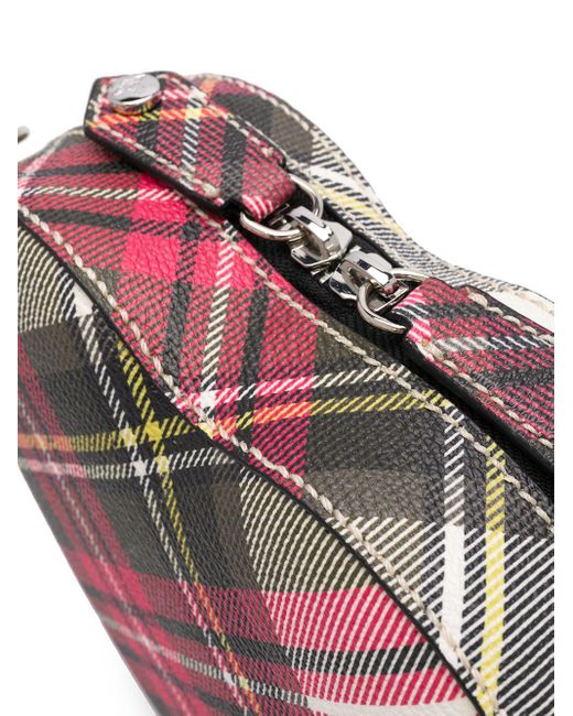 Vivienne Westwood Leather Heart-shaped Plaid Crossbody Bag in Red - Lyst