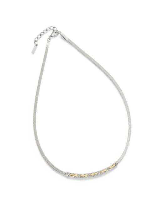 Trussardi White Crystal-Embellished Necklace
