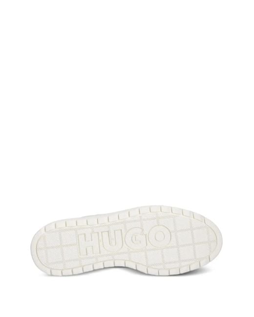 HUGO White Logo-Embellished Platform Sneakers