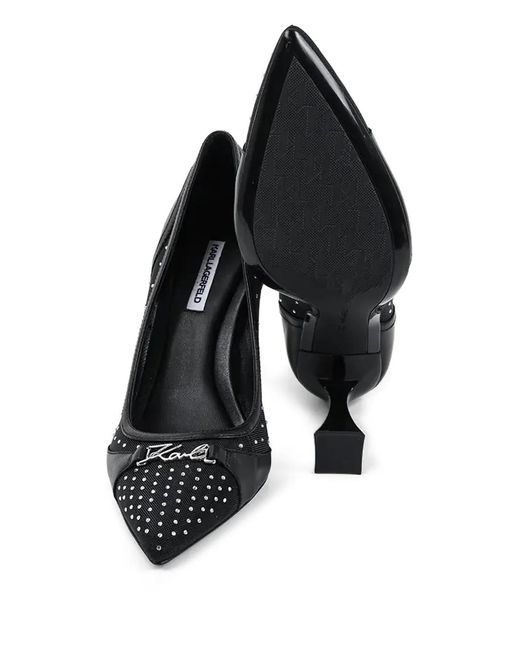 Karl Lagerfeld Black Rhinestone-Embellished Pumps