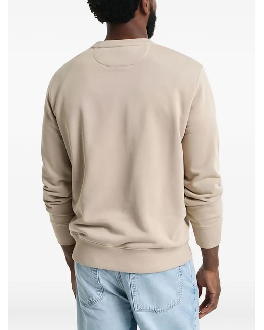 Gant Natural Logo-Embroidered Crew Neck Sweatshirt for men