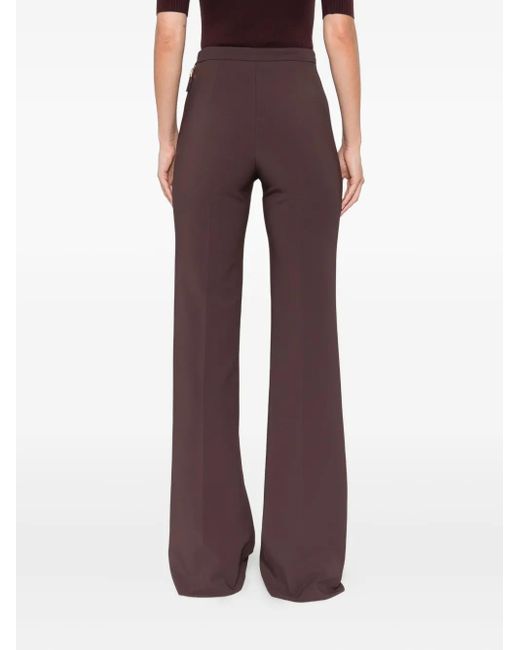 Elisabetta Franchi Purple Button-Detail Trousers
