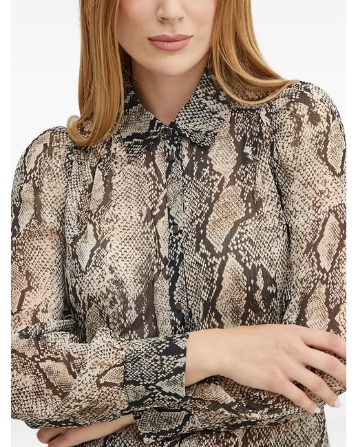 Morgan Gray Cipyth Snake-Print Shirt