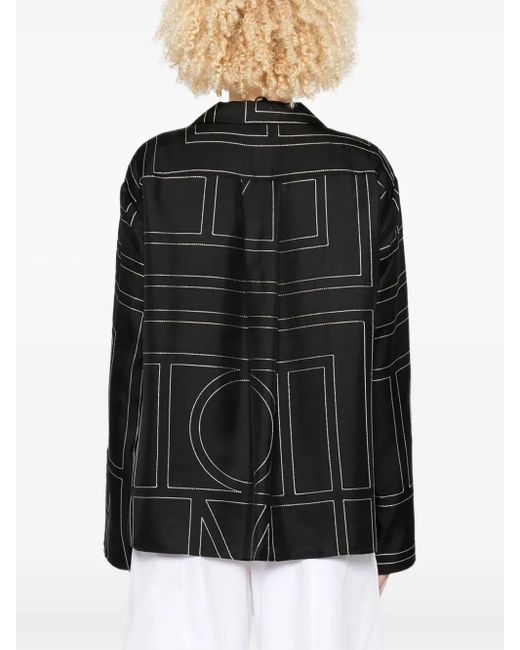 Totême  Black Monogram Print Shirt