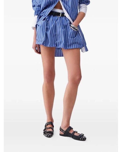 Liu Jo Blue Pocket Striped Mini Skirt