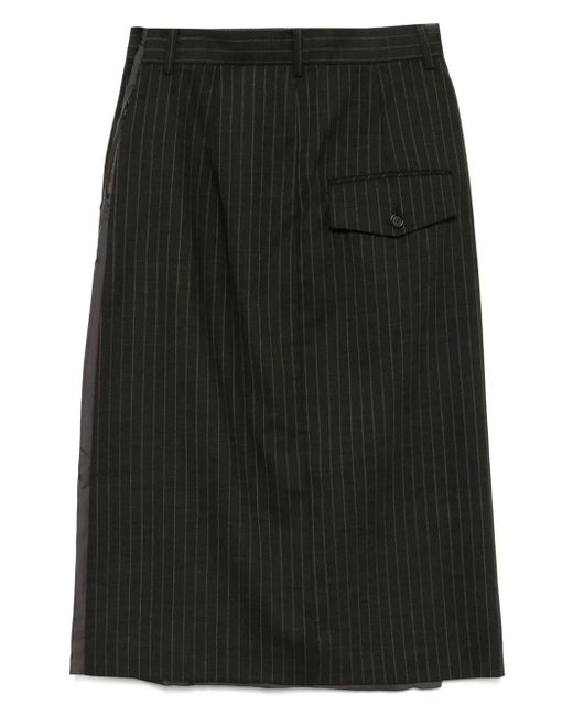 Pushbutton Black Stripe H Line Skirt