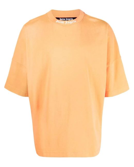 Palm Angels White Logo-print Cotton T-shirt for men