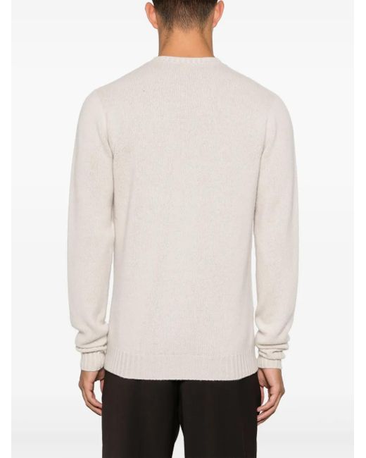 Drumohr White Crew-Neck Cashmere Jumper for men