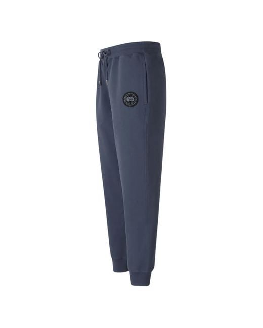 Canada Goose Blue Logo-Patch Track Pants for men