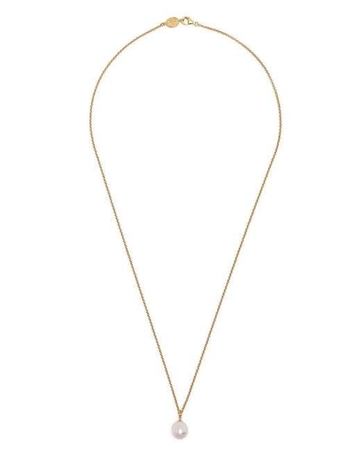 Dower & Hall Metallic Pearl Pendant Necklace