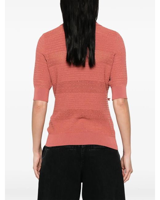 Essentiel Antwerp Pink Jarts Bow-Detail Polo Shirt