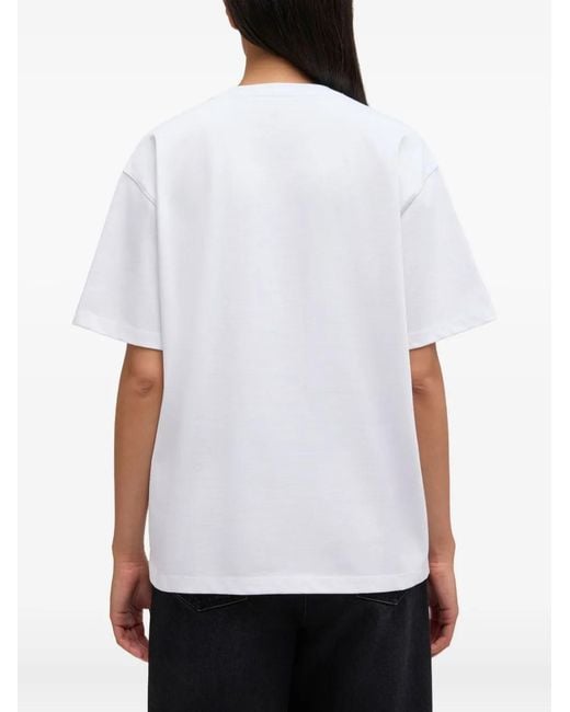 Ganni White Baby Tiger Organic Cotton T-Shirt