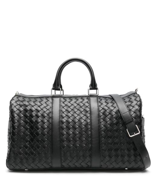 Bottega Veneta Black Medium Intrecciato Duffle Bag for men