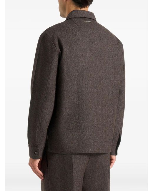Manière De Voir Gray Elliot Mélange-Effect Tailored Shirt for men