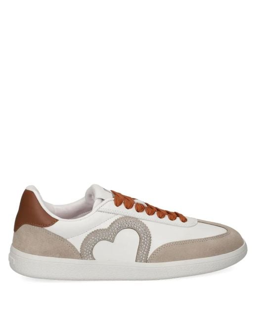 Love Moschino White Heart-Appliqué Sneakers