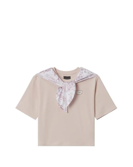 Musium Div. Pink Printed Collar T-Shirt