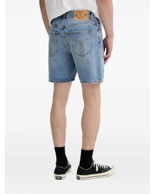 Fiorucci Blue Short En Jean À Patch Logo for men