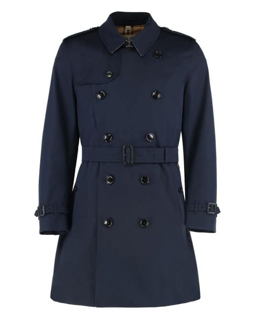 Burberry Trenchcoat Met Dubbele Rij Knopen En Epauletten in het Blue voor heren