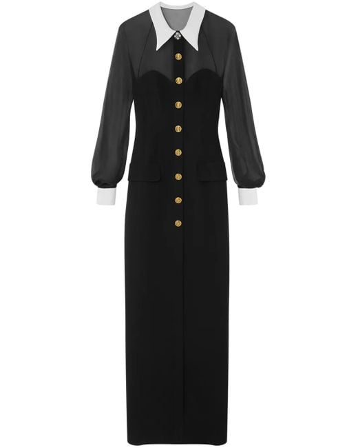 Versace Black Maxikleid Aus Seide