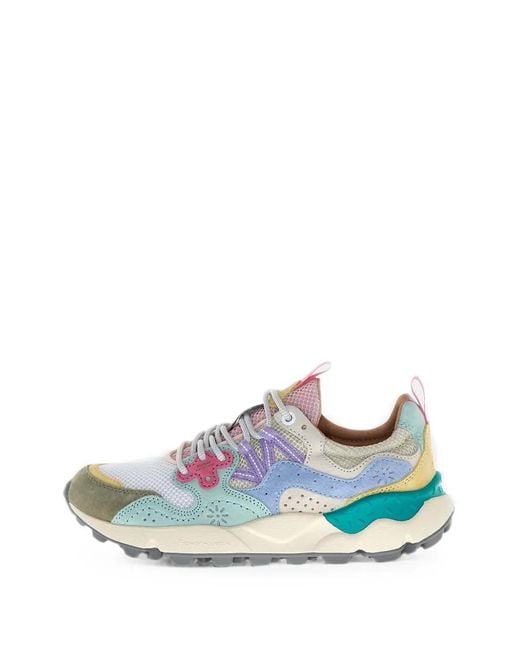 Flower Mountain Blue Baskets Yamano 3 À Empiècements En Daim
