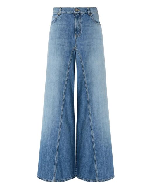 Pinko Blue Flared Wide-Leg Jeans