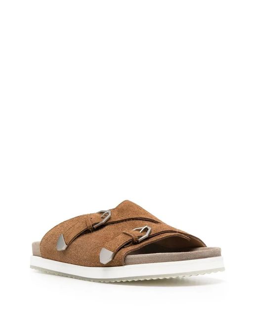 Paura Brown Open Toe Slides for men