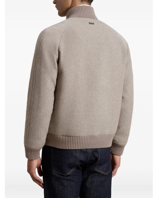 Woolrich Brown Twill-Weave Bomber Jacket for men