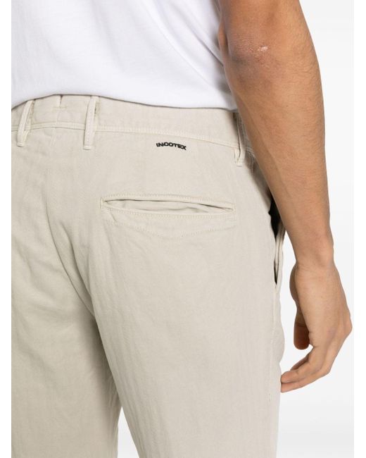 Incotex Natural Herringbone Slim-cut Trousers for men