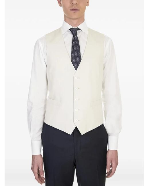 Lardini White Buttoned Waistcoat for men