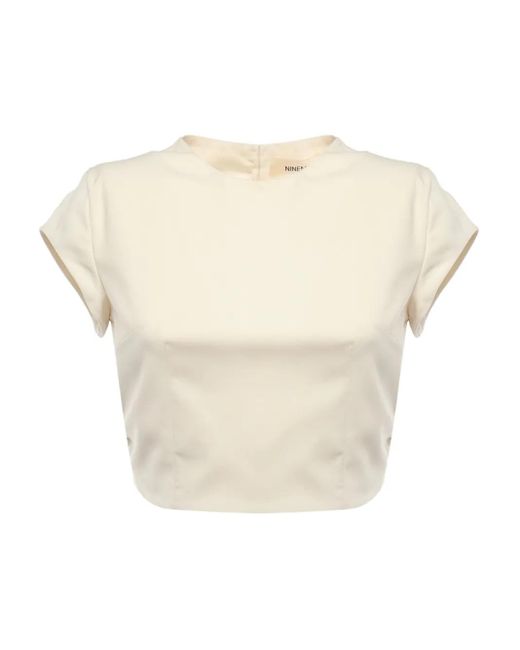 T-Shirt Crop Nineminutes en coloris Natural