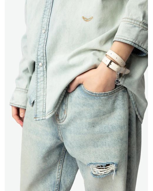 Zadig & Voltaire Natural Sunny Double Leather Bracelet
