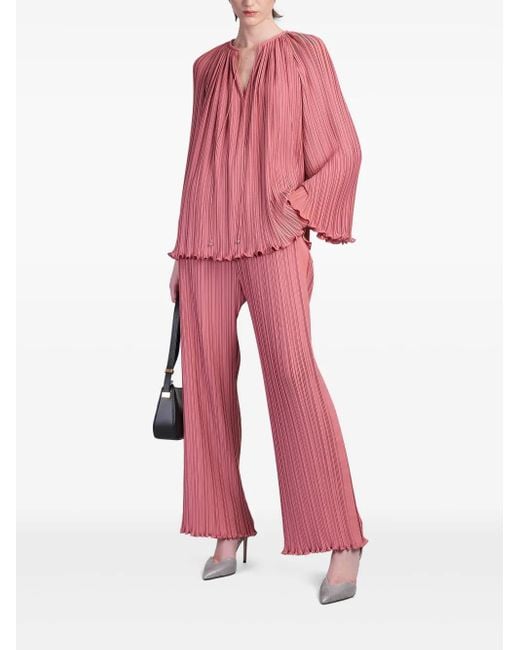 Lanvin Pink Plissé Blouse