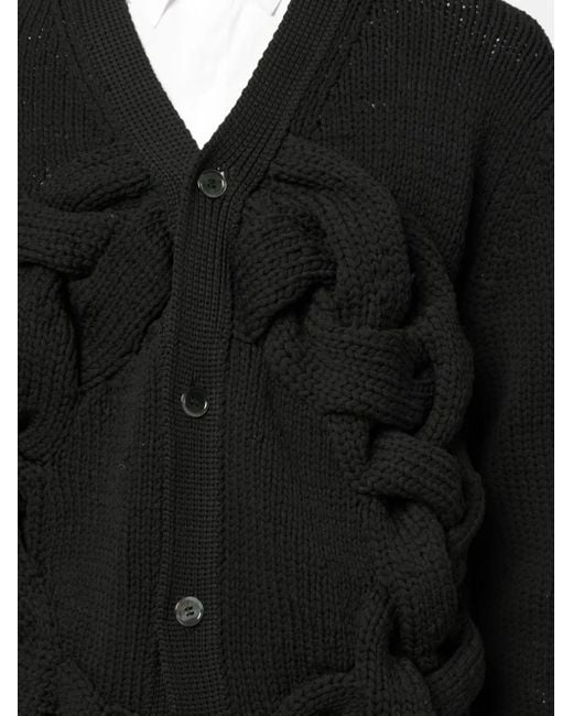 メンズ Comme des Garçons Vネック カーディガン Black