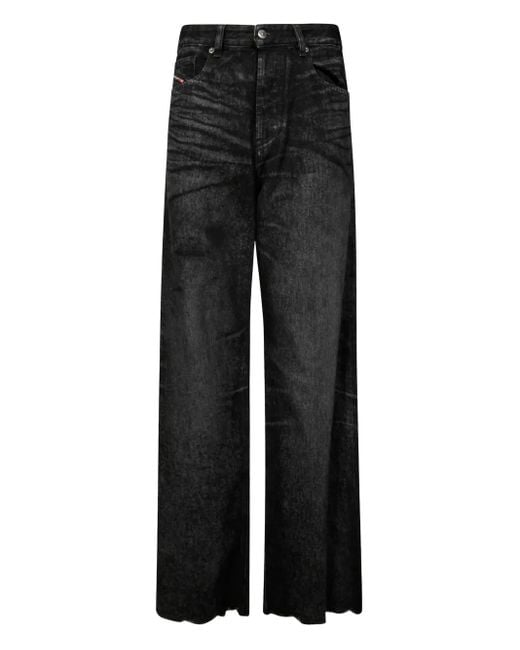 Jeans A Gamba Ampia di DIESEL in Black