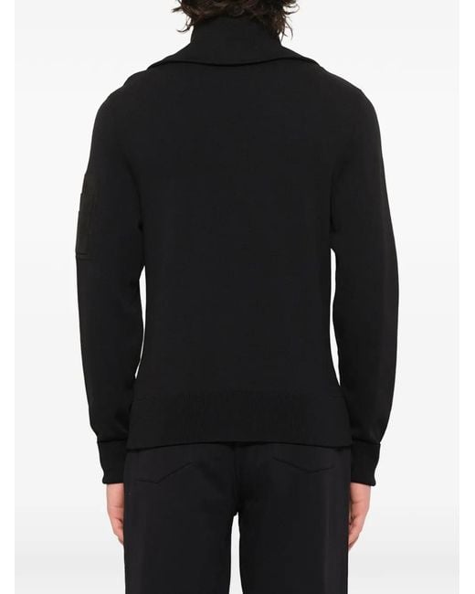Neil Barrett Black Zip-Up Ribbed-Trim Jacket for men