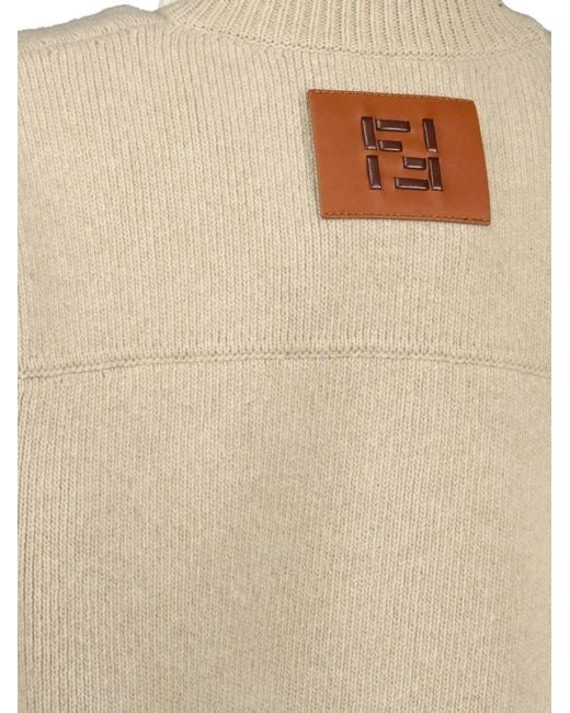 Fendi Natural Buttoned-Flap Pocket Fitted Jacket