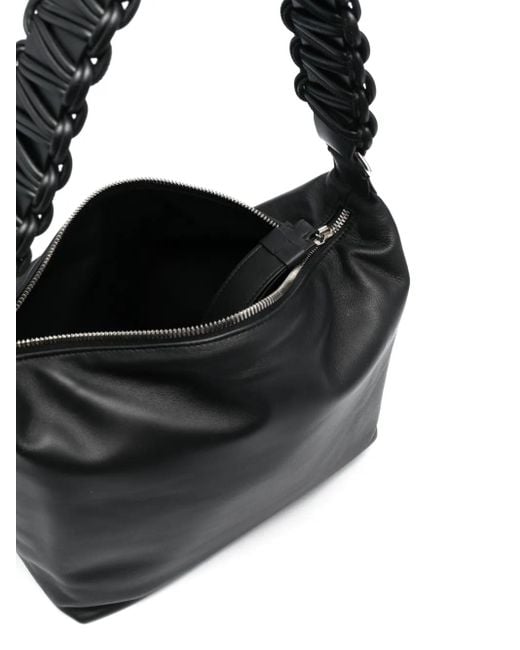 Kara Black Lattice Leather Tote Bag